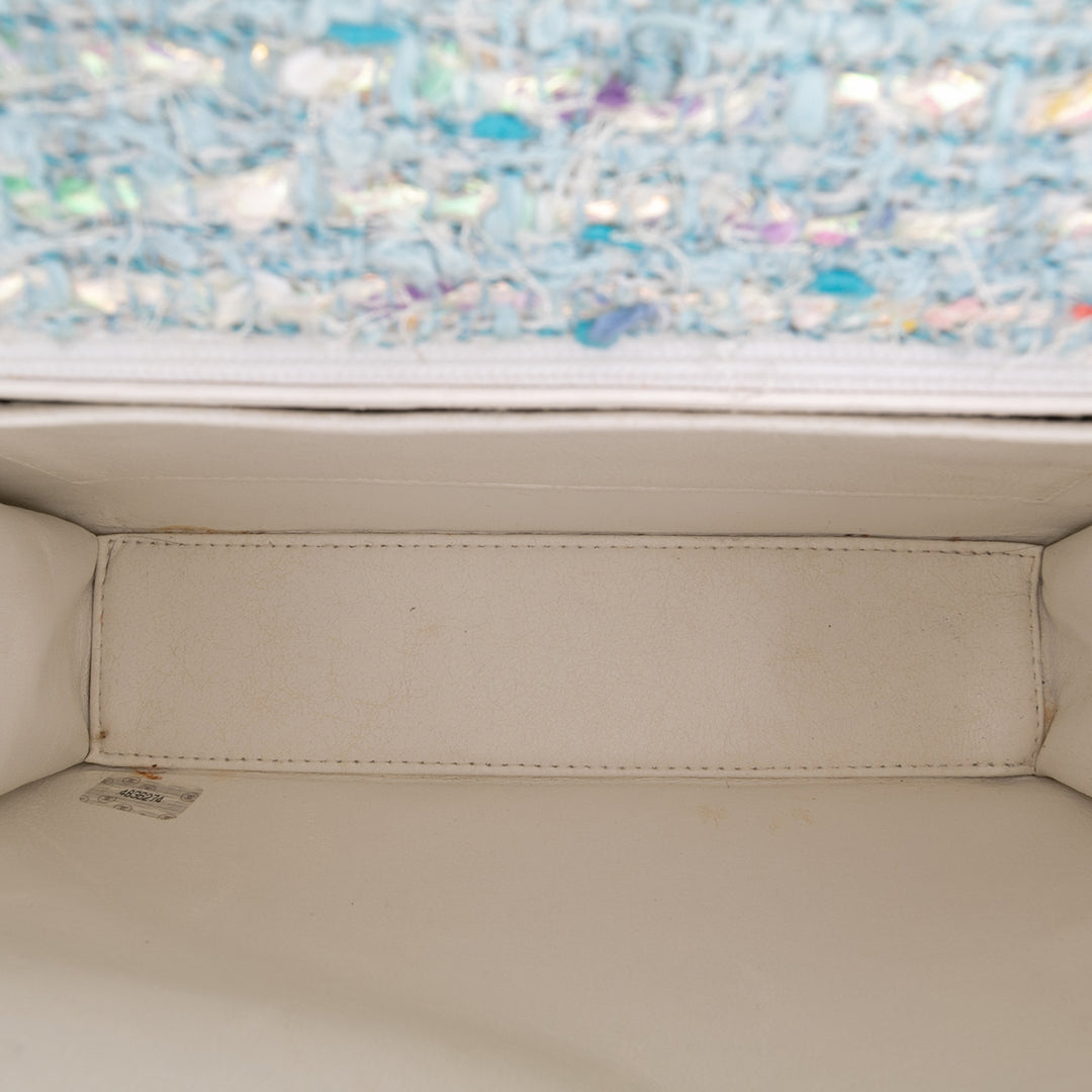 Chanel CC Confetti Tweed Flap Bleu