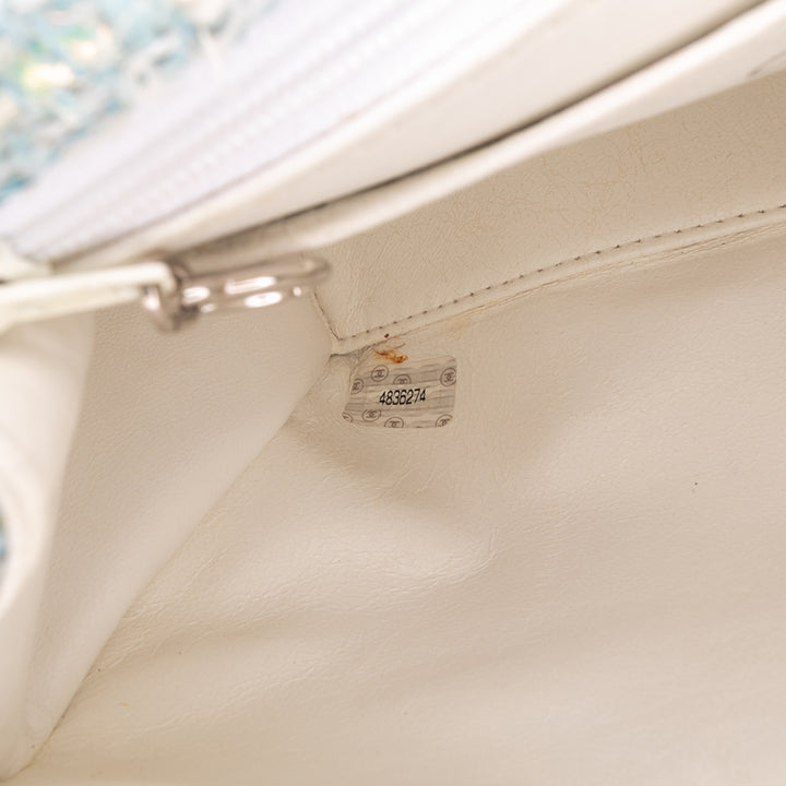 Chanel CC Confetti Tweed Flap Bleu