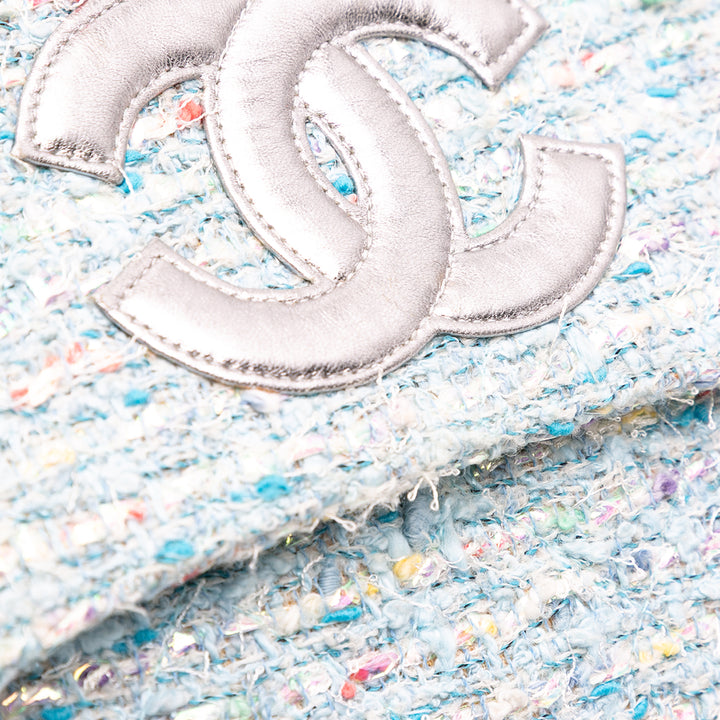Chanel CC Confetti Tweed Flap Bleu