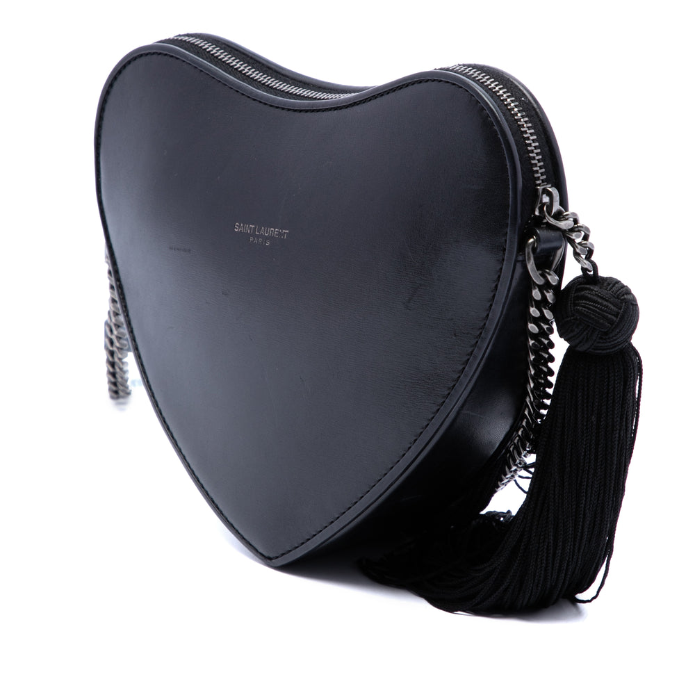 Saint Laurent Heart Pompon Sac Noir – vue 2 – GABY PARIS