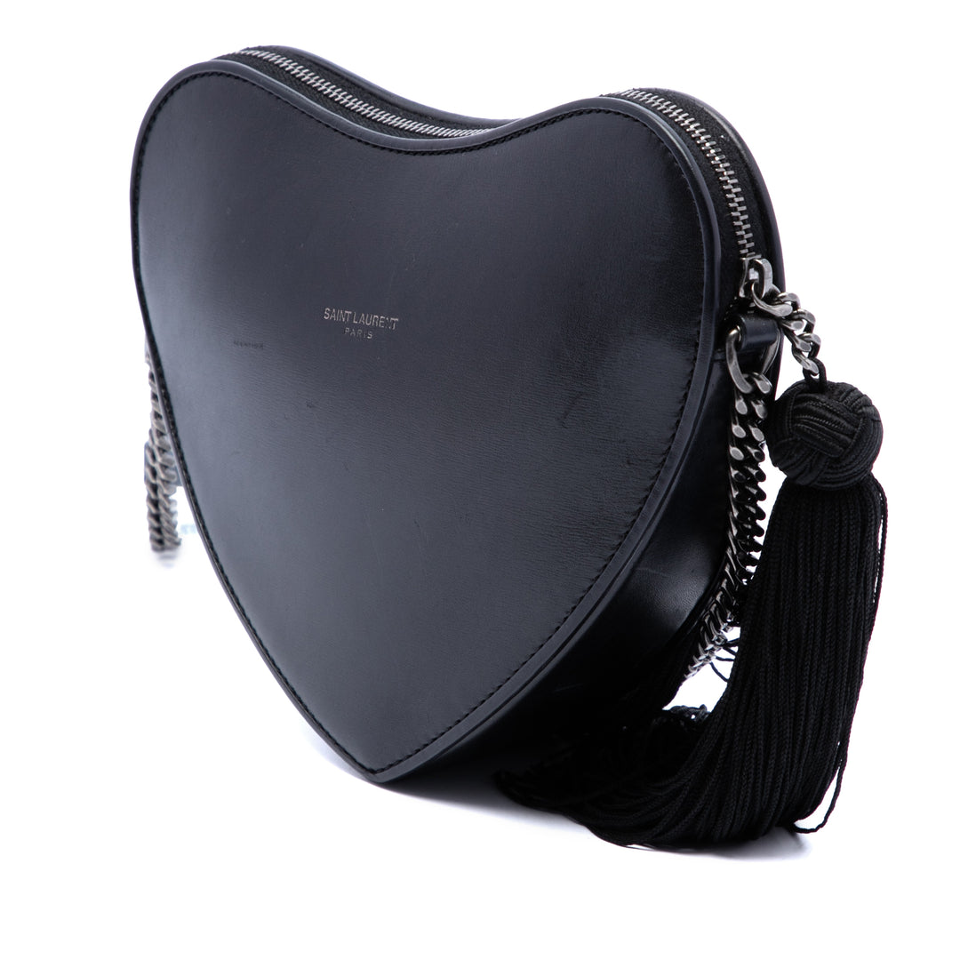 Saint Laurent Heart Pompon Sac Noir – vue 2 – GABY PARIS