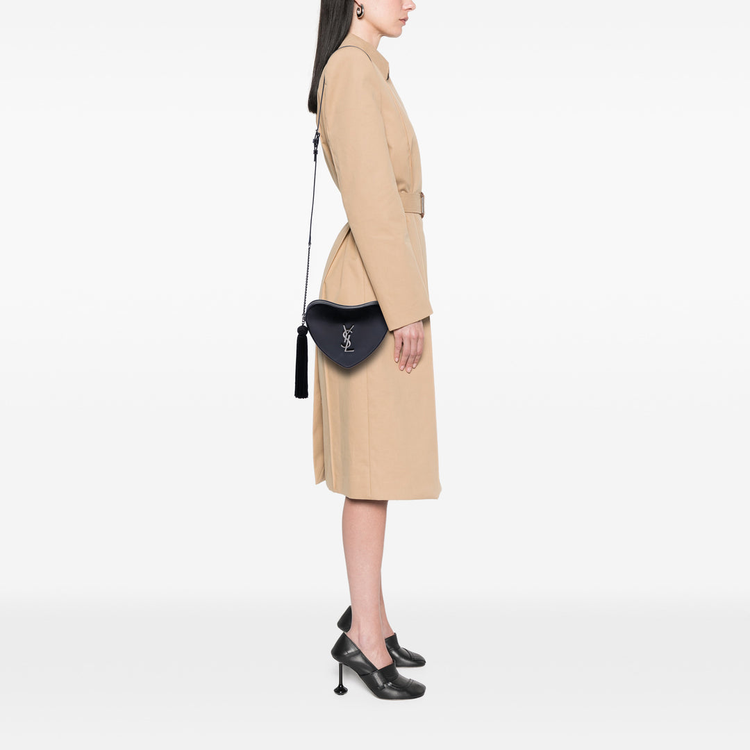 Saint Laurent Heart Pompon Sac Noir – vue 6 – GABY PARIS