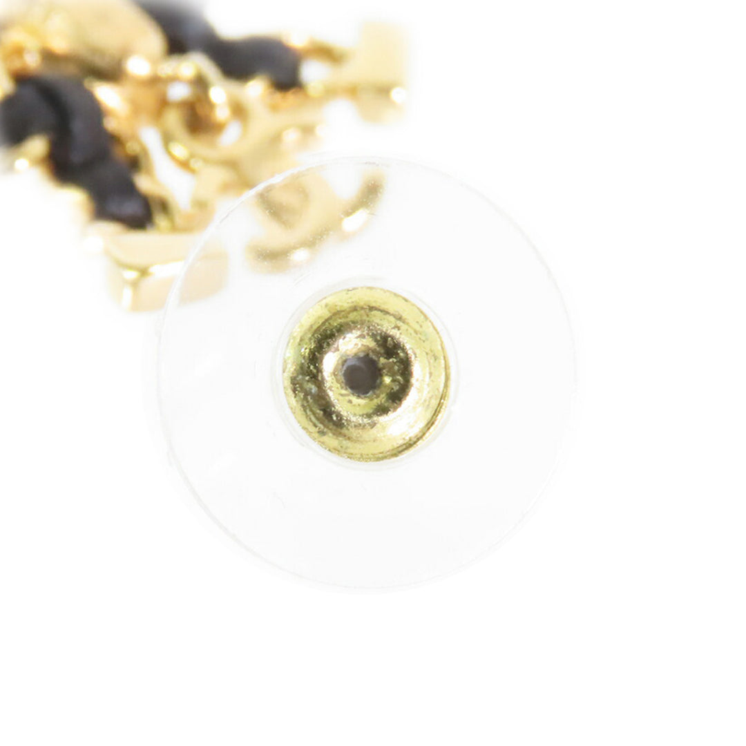 Chanel CC Cuir Woven plaqué Bow Boucles d’oreilles