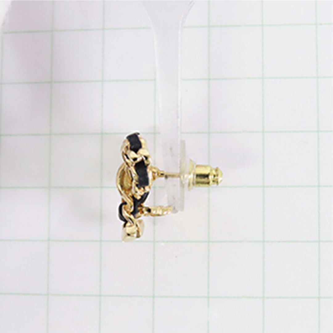 Chanel CC Cuir Woven plaqué Bow Boucles d’oreilles