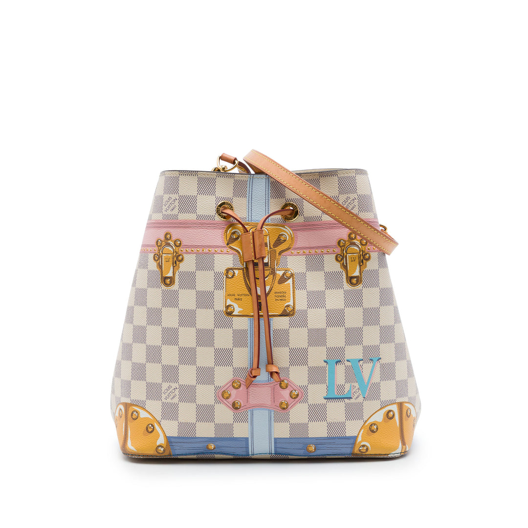 Summer Trunks Neonoe Damier Azur Blanc