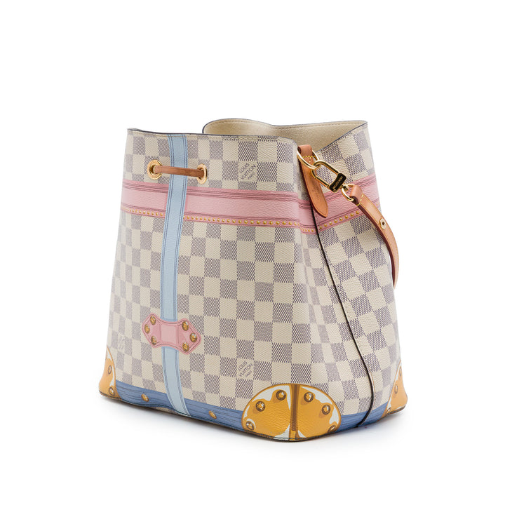 Summer Trunks Neonoe Damier Azur Blanc