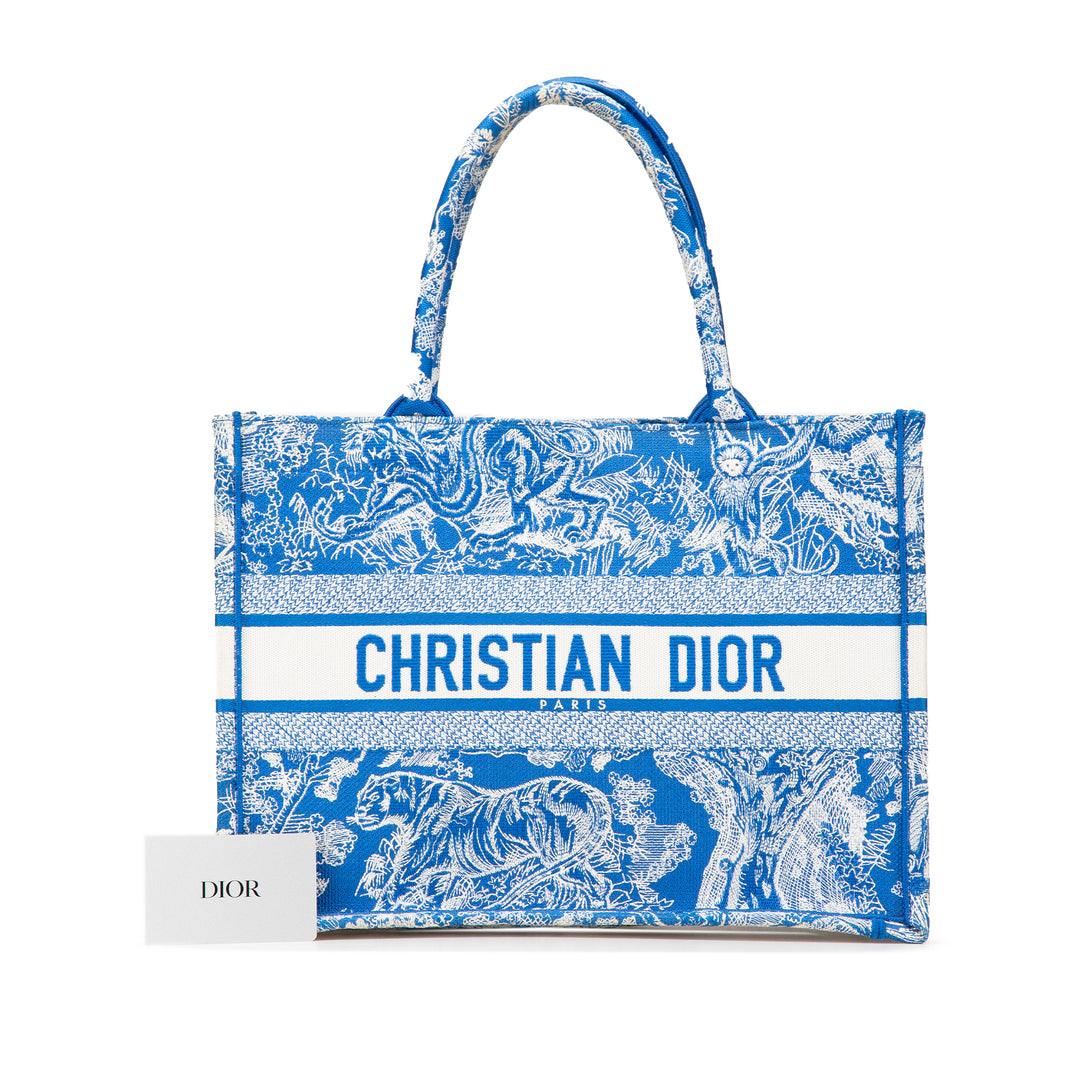 Medium Canvas Embroidered Dioriviera Toile De Jouy Book Tote Blue - Gaby Paris