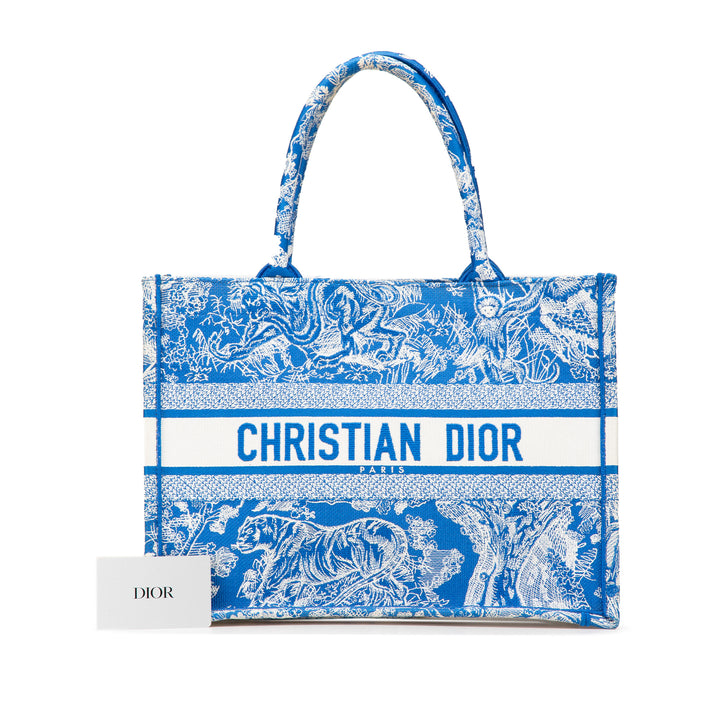 Medium Canvas Embroidered Dioriviera Toile De Jouy Book Tote Blue - Gaby Paris