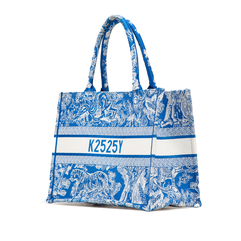 Medium Canvas Embroidered Dioriviera Toile De Jouy Book Tote Blue - Gaby Paris
