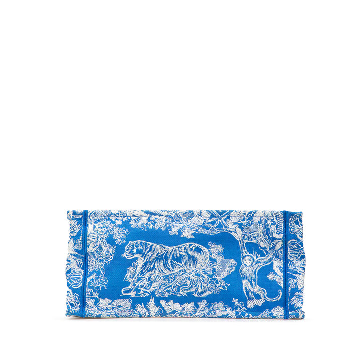 Medium Canvas Embroidered Dioriviera Toile De Jouy Book Tote Blue - Gaby Paris