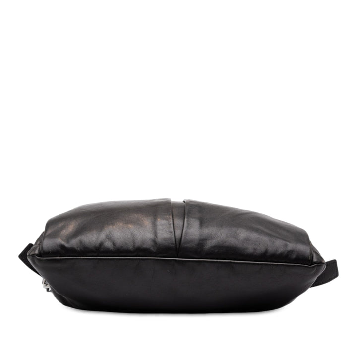 Prada Sac bandoulière Souple Veau Poche avant Messenger Grand Noir – vue 3 – GABY PARIS