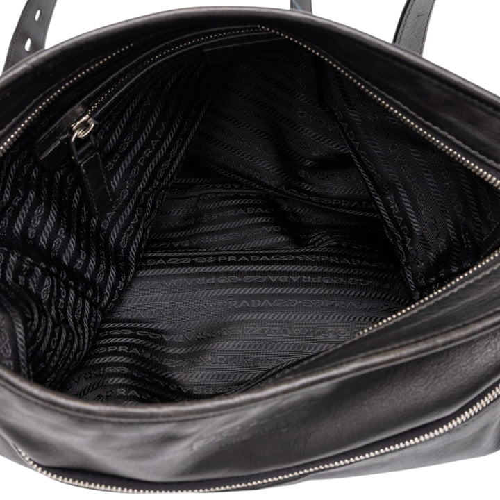 Prada Sac bandoulière Souple Veau Poche avant Messenger Grand Noir – vue 4 – GABY PARIS