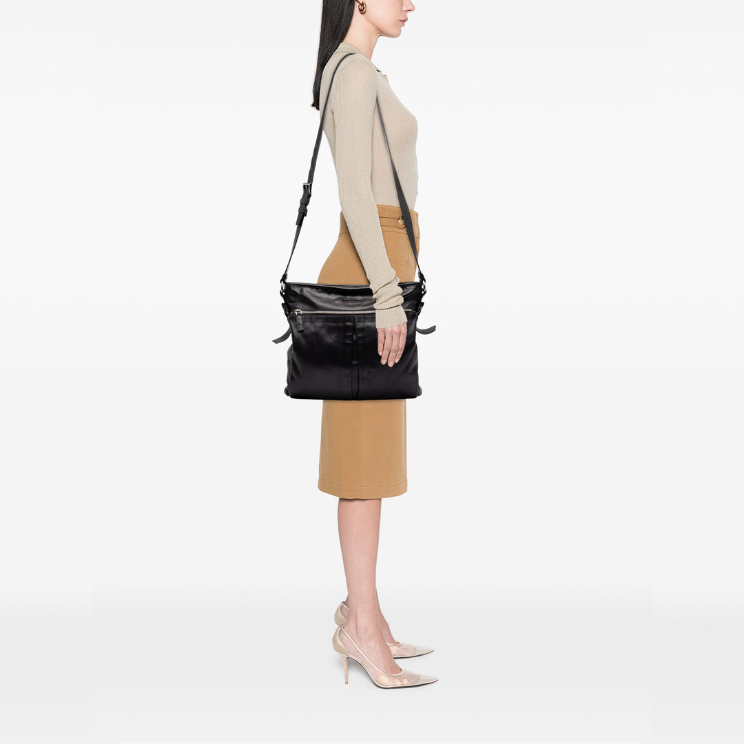 Prada Sac bandoulière Souple Veau Poche avant Messenger Grand Noir – vue 6 – GABY PARIS