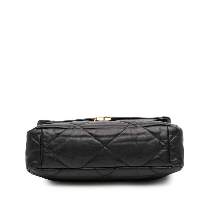 Chanel 19 à rabat Grand Cuir d'agneau Noir – vue 3 – GABY PARIS