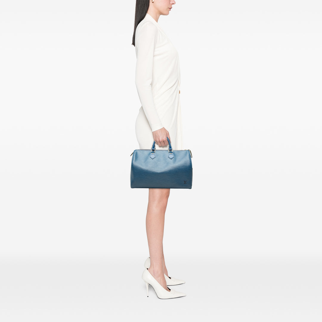 Louis Vuitton Speedy 35 Épi Bleu – vue 7 – GABY PARIS
