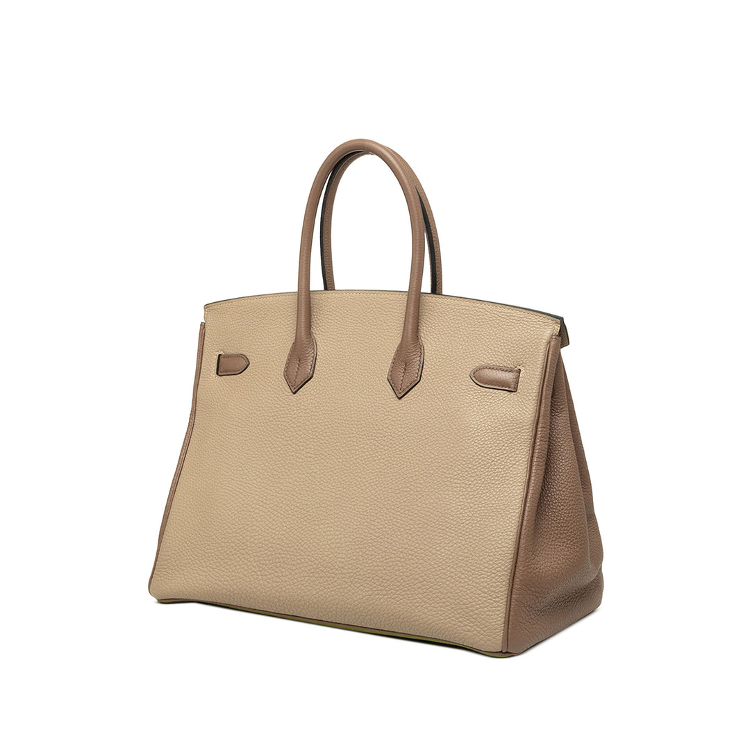 Hermès Sac à main Special Order Tricolore Birkin Retourne 35 Togo Vert – vue 2 – GABY PARIS