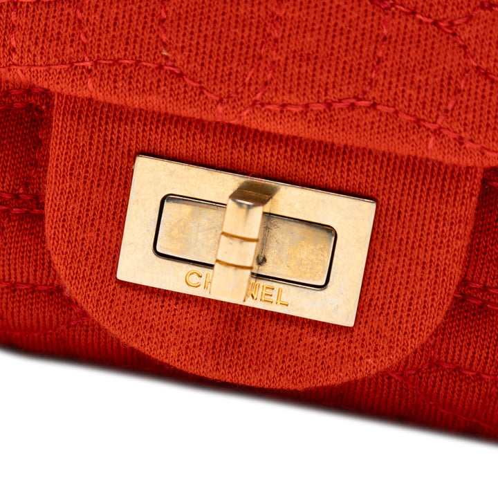 Chanel Reissue 2.55 Matelassé Jersey Coco Croc Double rabat 225