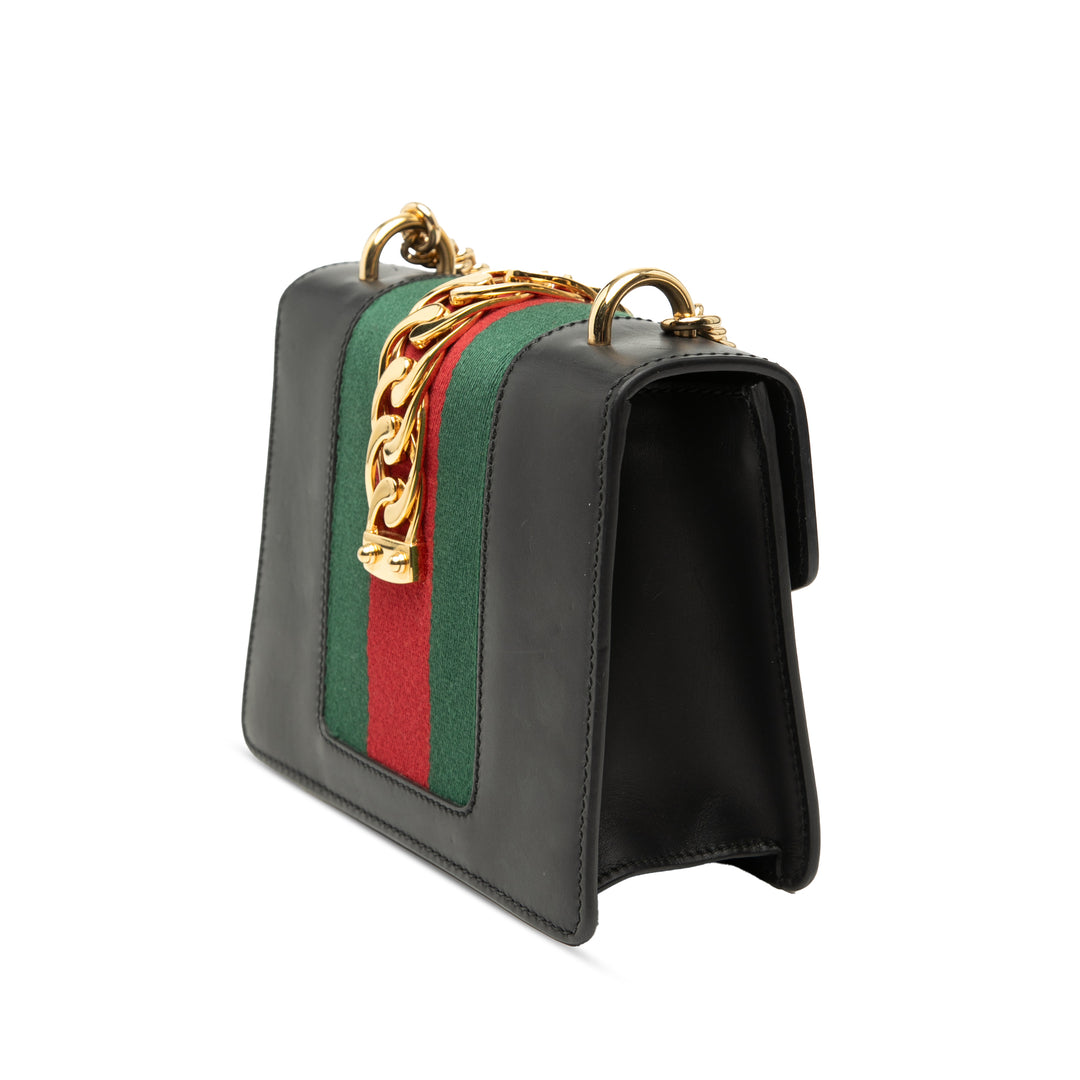 Gucci Mini Cuir Web Sylvie Chain Sac porté croisé