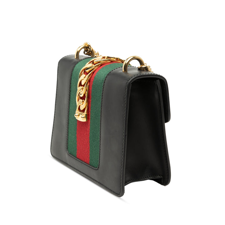 Gucci Mini Cuir Web Sylvie Chain Sac porté croisé