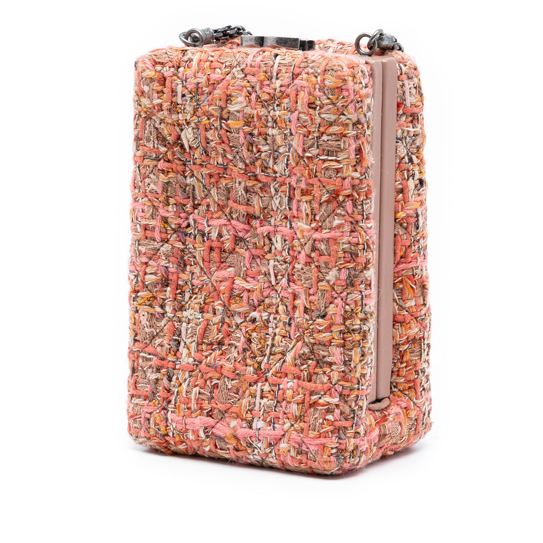 Chanel CC Tweed Chain Vertical Boîte Sac porté croisé