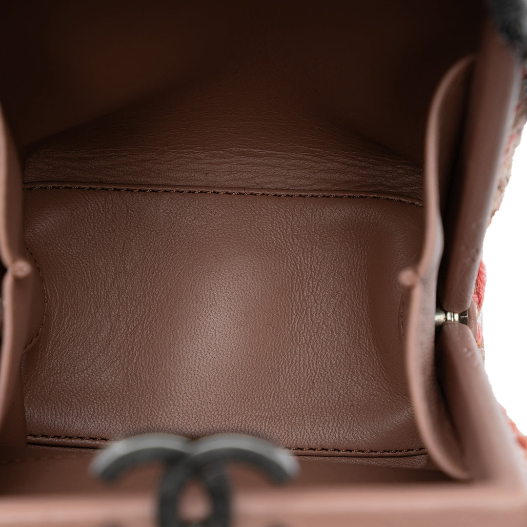 Chanel CC Tweed Chain Vertical Boîte Sac porté croisé