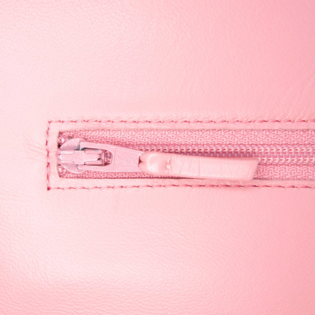 Embossed Lambskin Camellia Wallet On Chain Pink - Gaby Paris