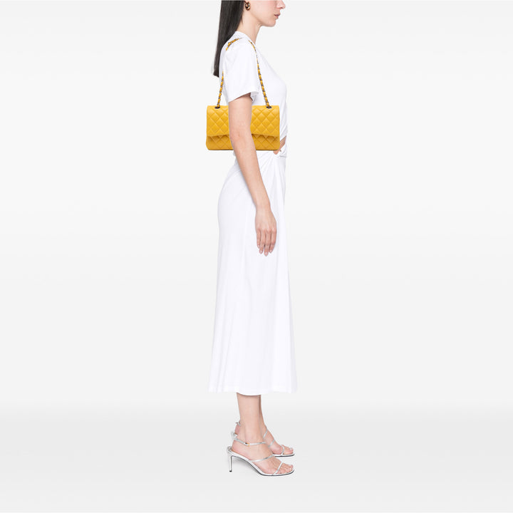 Medium Classic Lambskin Double Flap Yellow - Gaby Paris