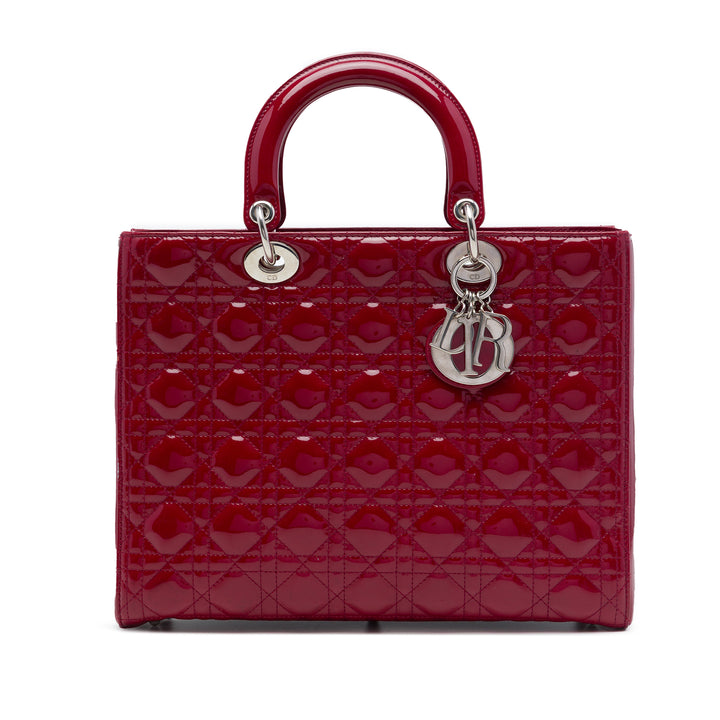 Dior Sac à main Lady Dior Cannage Grand Rouge – vue principale – GABY PARIS