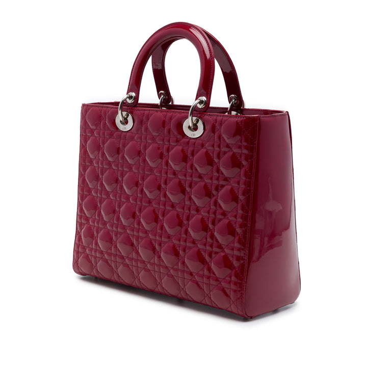 Dior Sac à main Lady Dior Cannage Grand Rouge – vue 2 – GABY PARIS