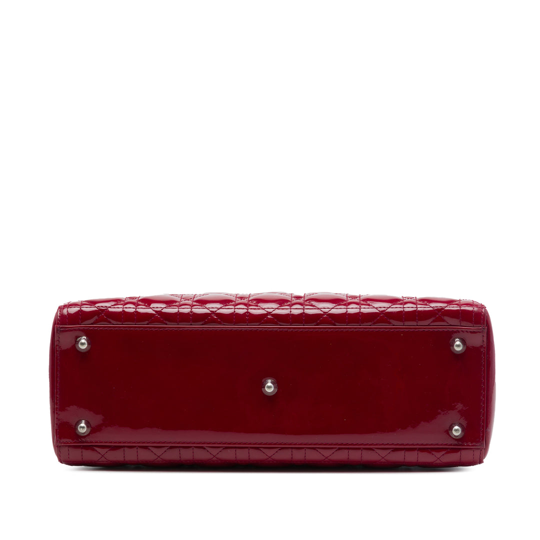 Dior Sac à main Lady Dior Cannage Grand Rouge – vue 3 – GABY PARIS