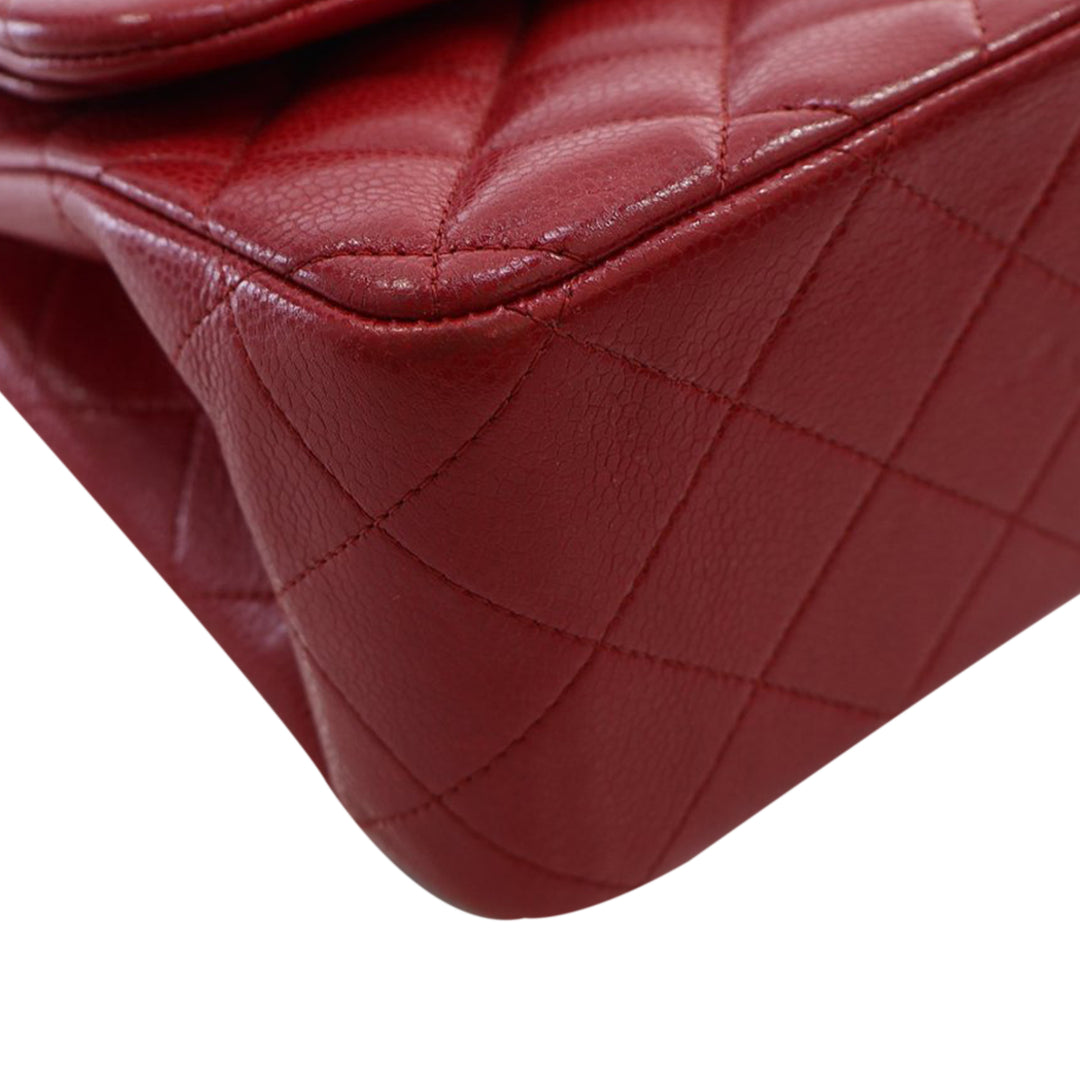 Jumbo Classic Caviar Double Flap Red - Gaby Paris