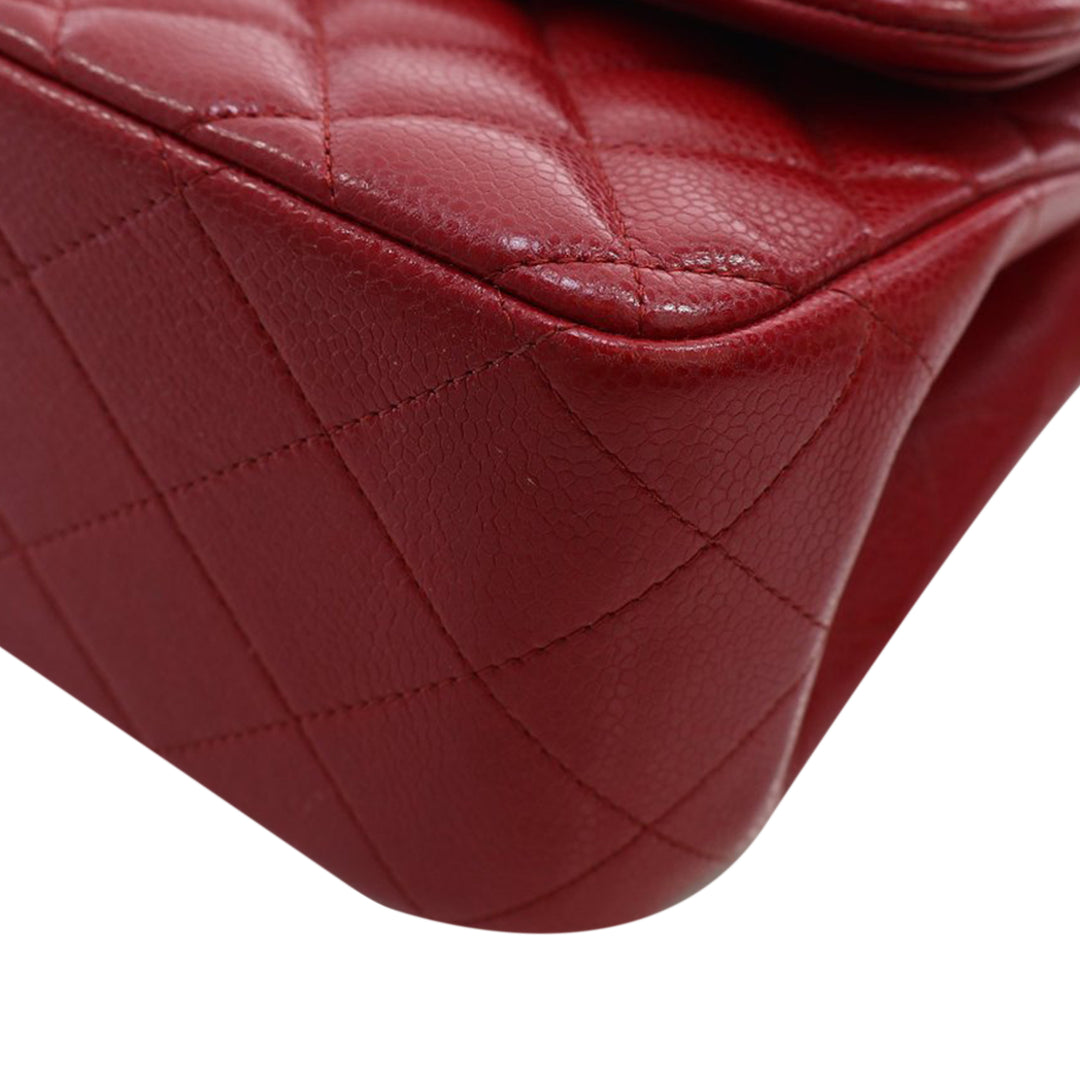 Jumbo Classic Caviar Double Flap Red - Gaby Paris