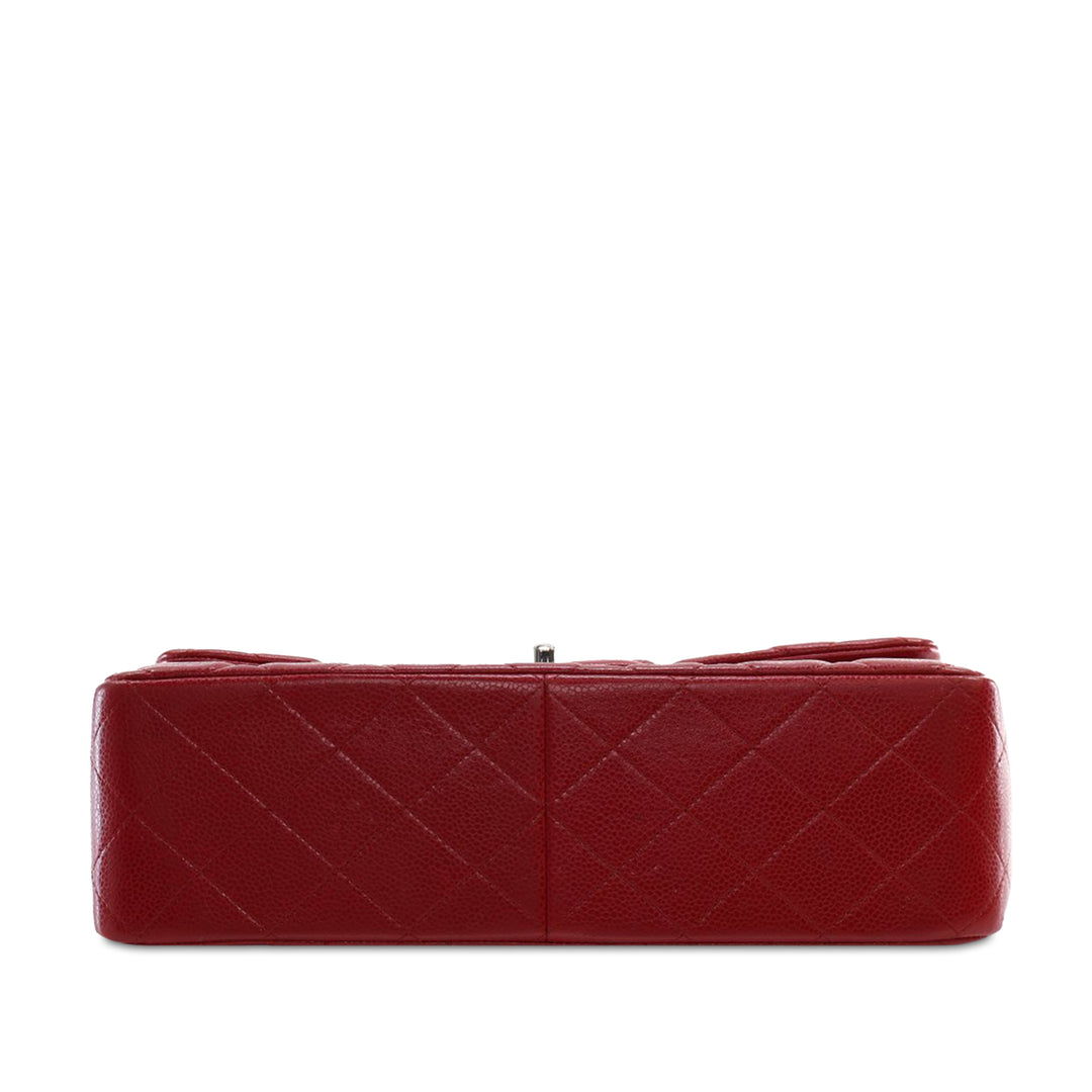 Jumbo Classic Caviar Double Flap Red - Gaby Paris