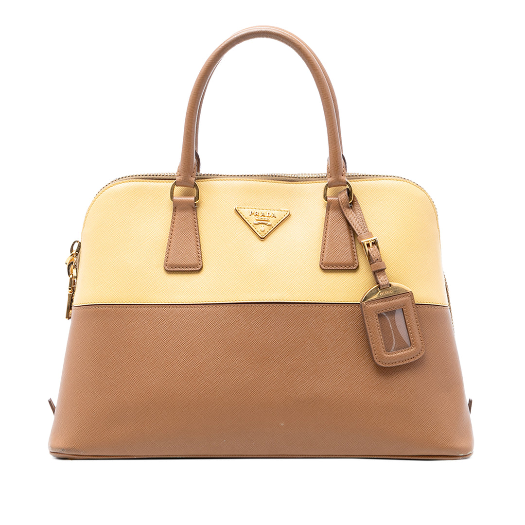 Prada Bicolore Lux Promenade Sac Moyen Cuir Saffiano