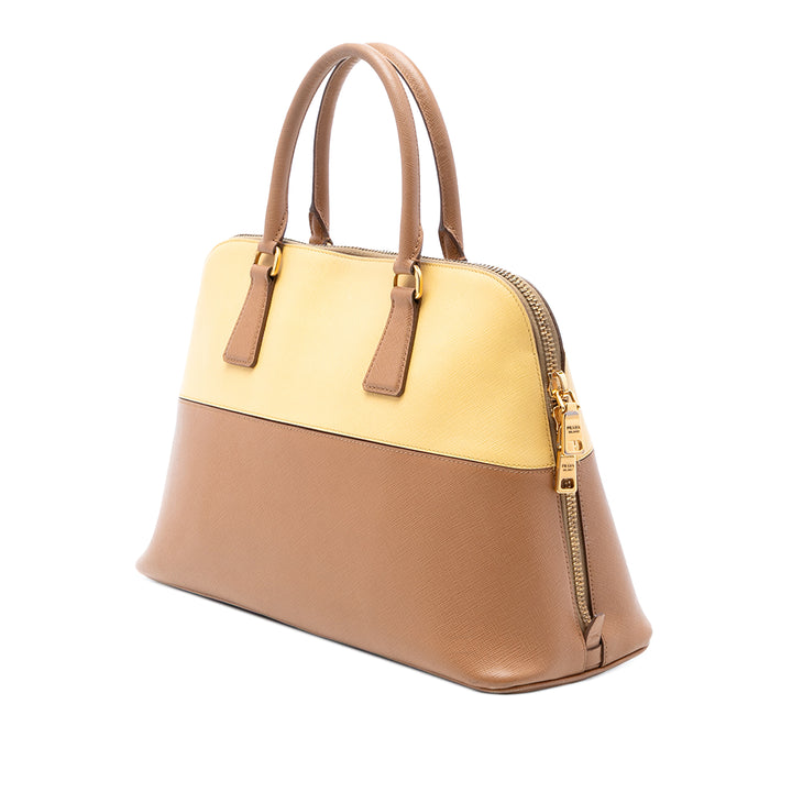 Prada Bicolore Lux Promenade Sac Moyen Cuir Saffiano