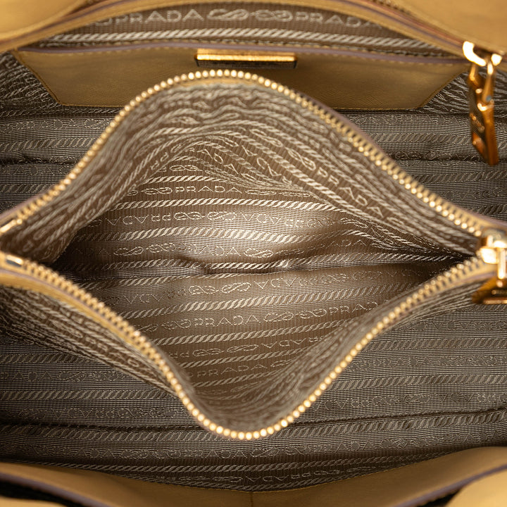 Prada Bicolore Lux Promenade Sac Moyen Cuir Saffiano