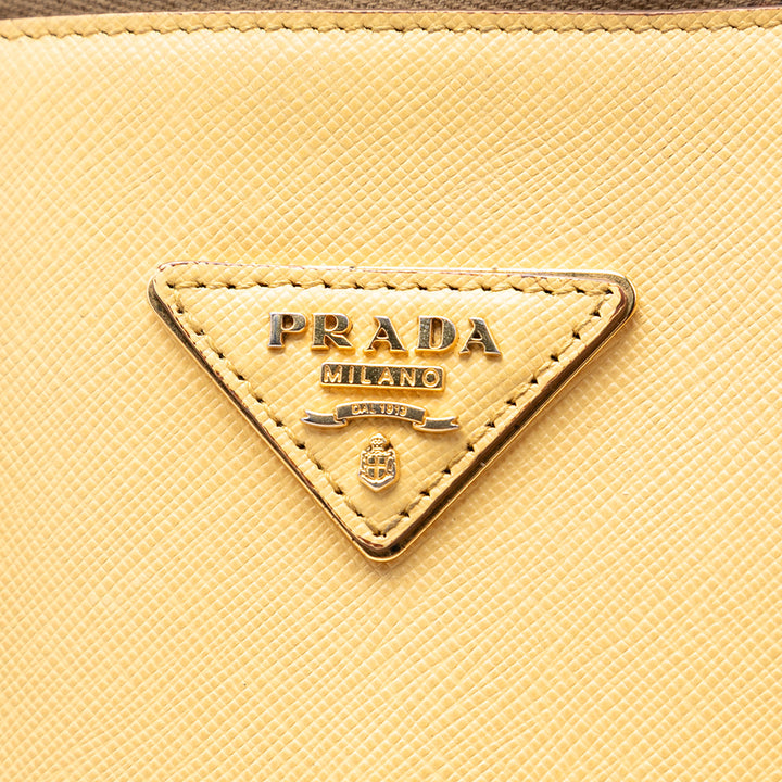 Prada Bicolore Lux Promenade Sac Moyen Cuir Saffiano