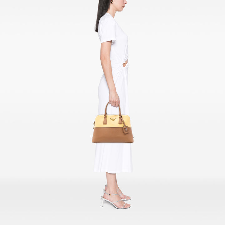 Prada Bicolore Lux Promenade Sac Moyen Cuir Saffiano