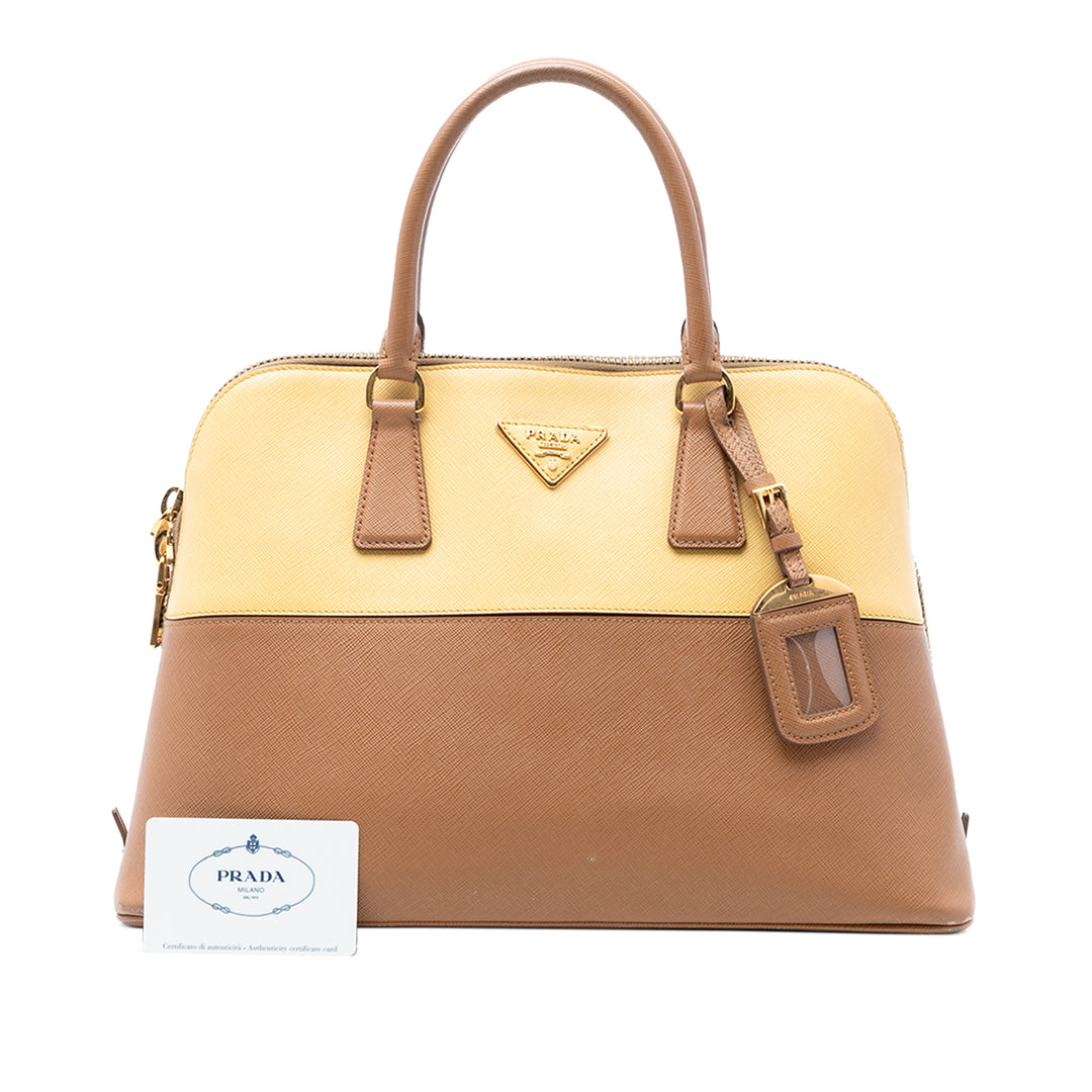 Prada Bicolore Lux Promenade Sac Moyen Cuir Saffiano