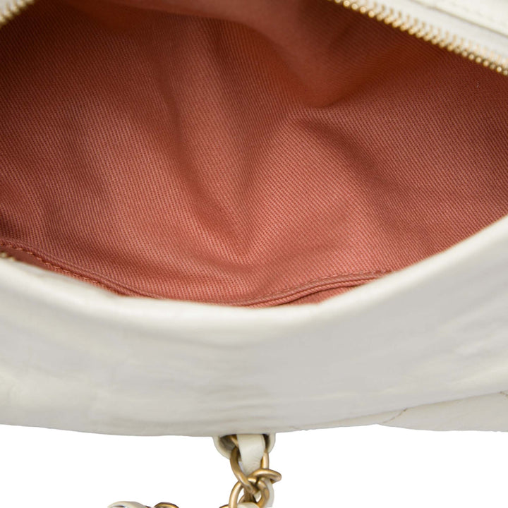 Chanel Sac porté épaule Matelassé Midnight Swim Baluchon Cuir de veau Blanc – vue 5 – GABY PARIS