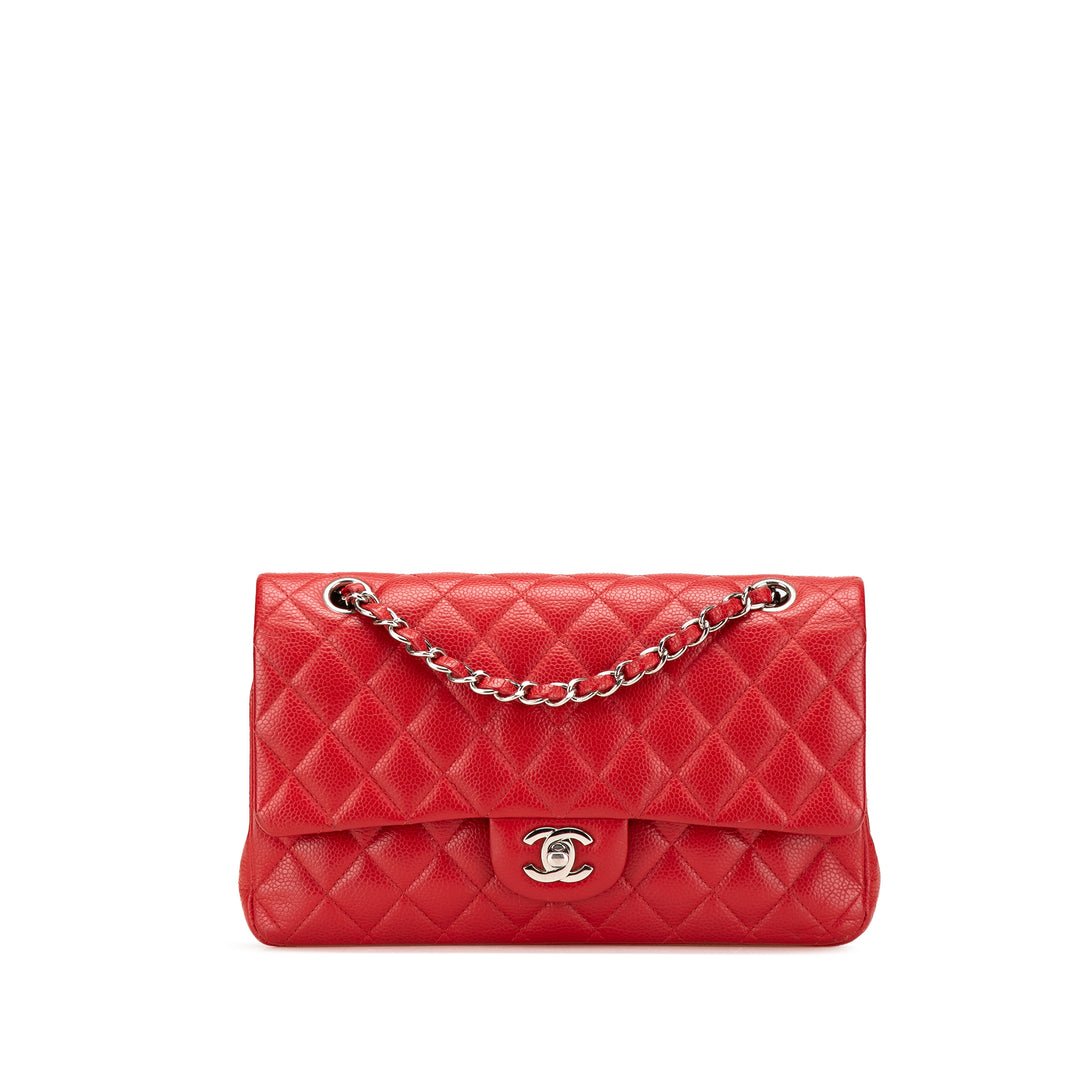 Medium Classic Caviar Double Flap Red - Gaby Paris