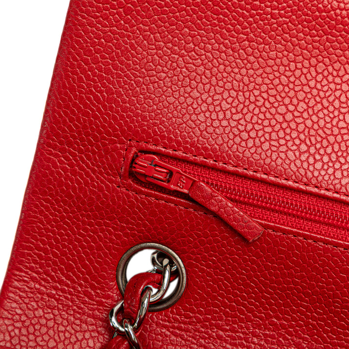 Medium Classic Caviar Double Flap Red - Gaby Paris