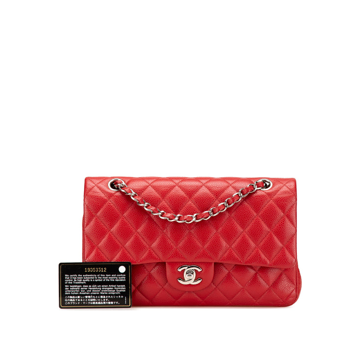 Medium Classic Caviar Double Flap Red - Gaby Paris