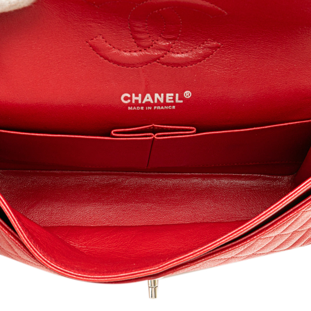Medium Classic Caviar Double Flap Red - Gaby Paris