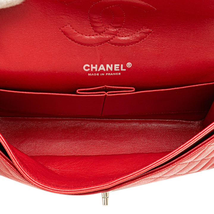 Medium Classic Caviar Double Flap Red - Gaby Paris
