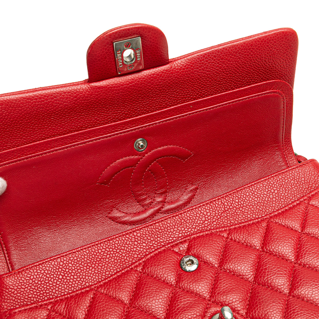 Medium Classic Caviar Double Flap Red - Gaby Paris