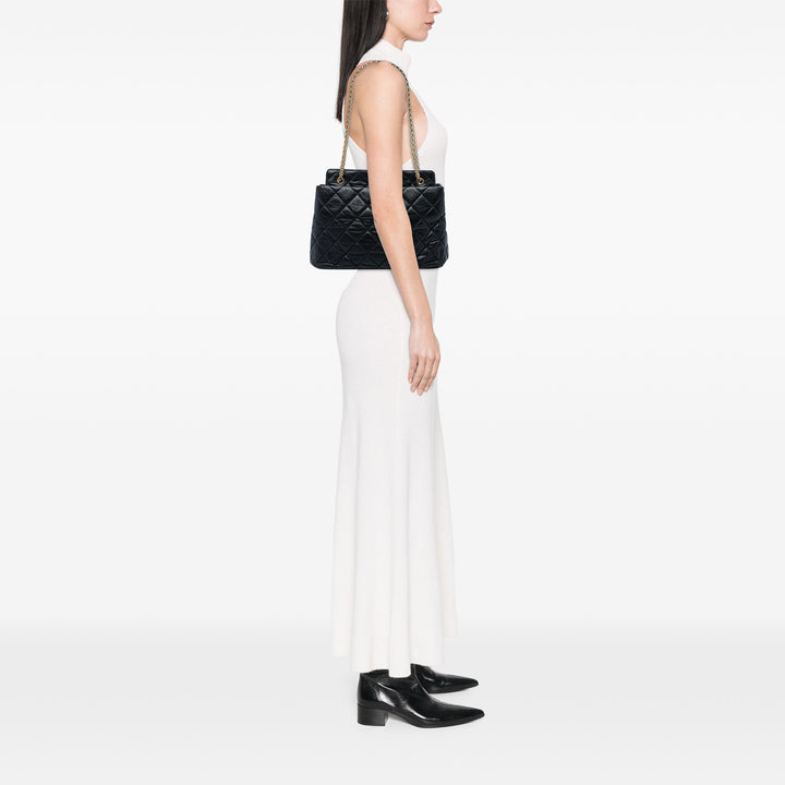 Chanel Matelassé vieilli Reissue 2.55 Cabas Moyen Cuir de veau Noir – vue 5 – GABY PARIS