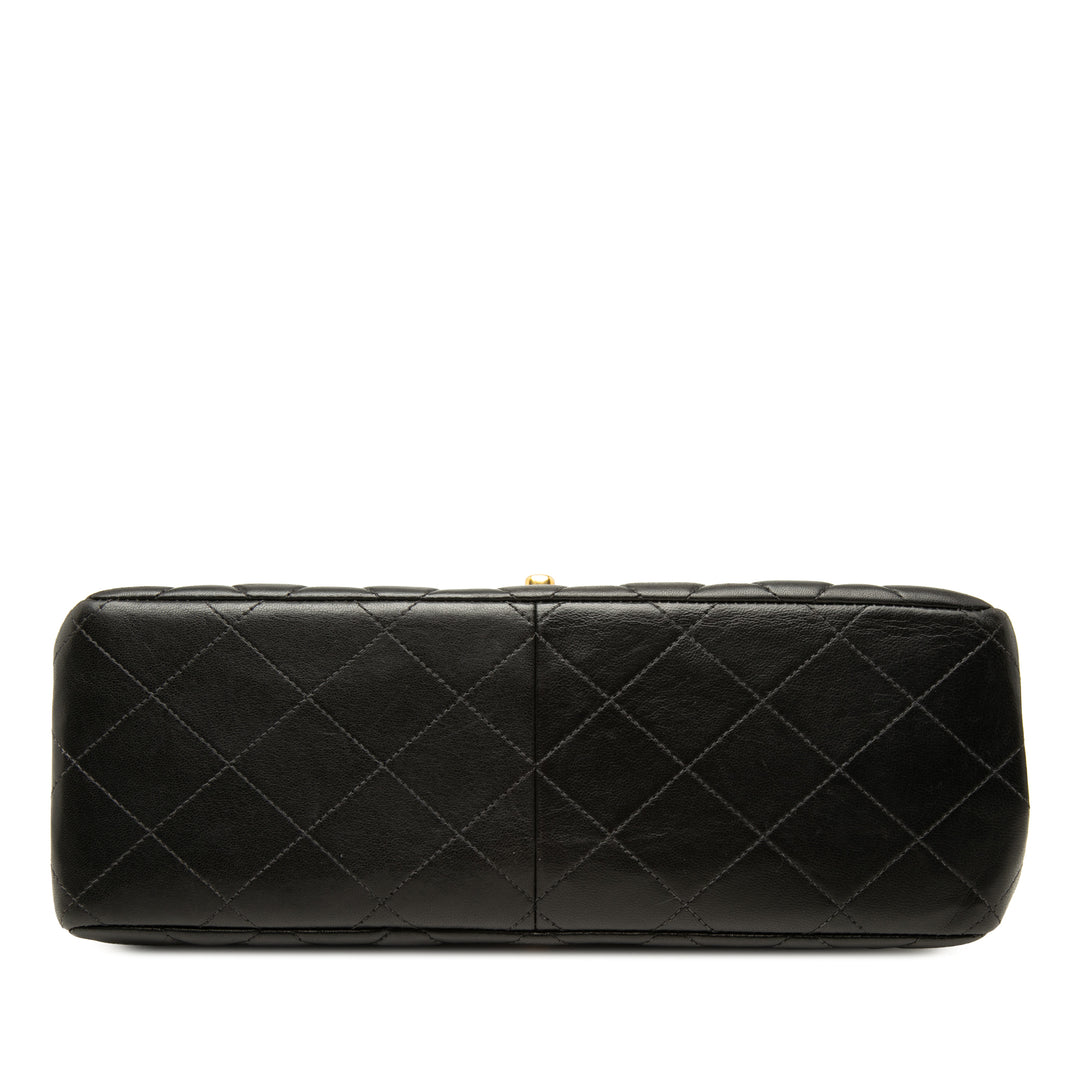 CC Matelassé Double Sided à rabat Cuir d'agneau Noir