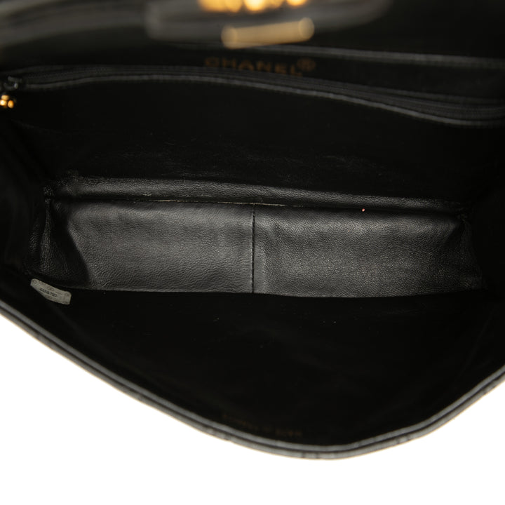 CC Matelassé Double Sided à rabat Cuir d'agneau Noir