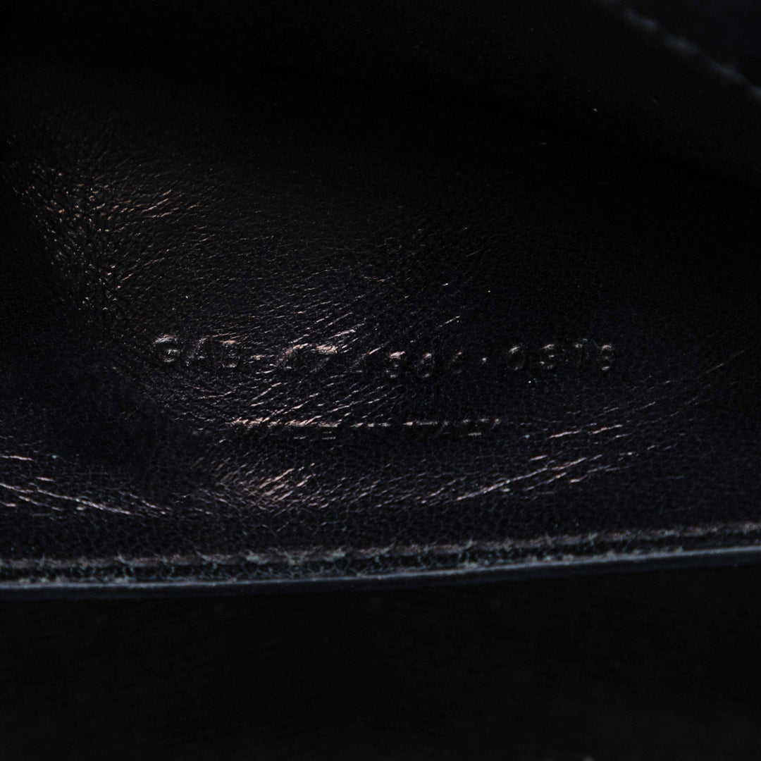 Saint Laurent Croc embossé Cuir Monogram Kate Pompon Wallet on Chain